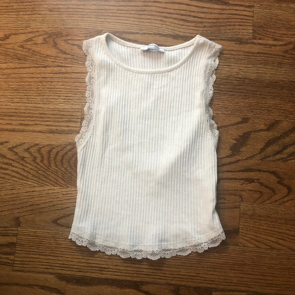 Zara Trafaluc Lacy Tank Top Small - Picture 1 of 5